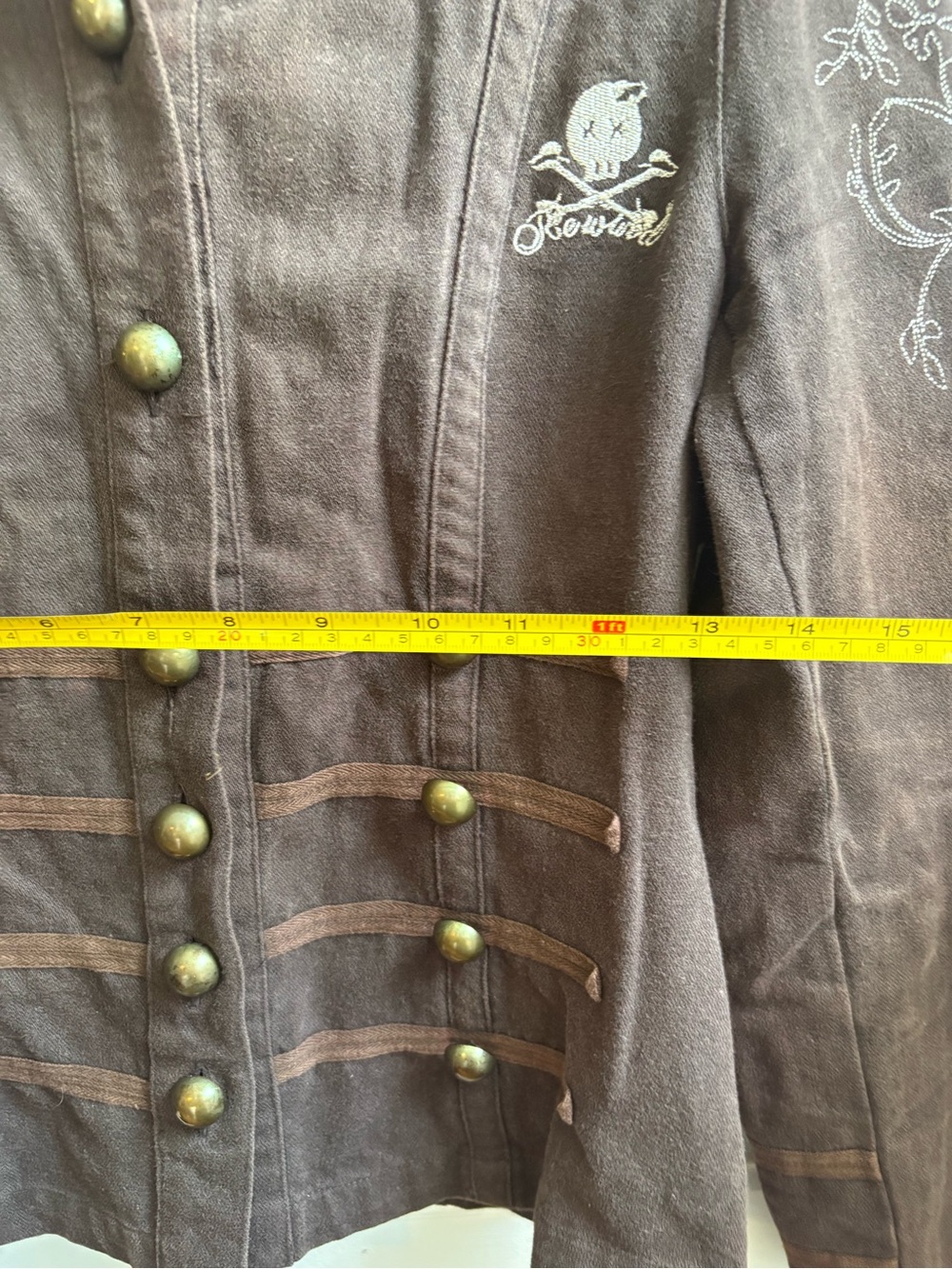Women's Brown Military-Style Utility Jacket - Picture 5 of 6
